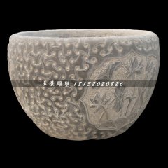 水缸石雕,青石水盆