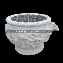 水缸石雕,圓形水缸石雕