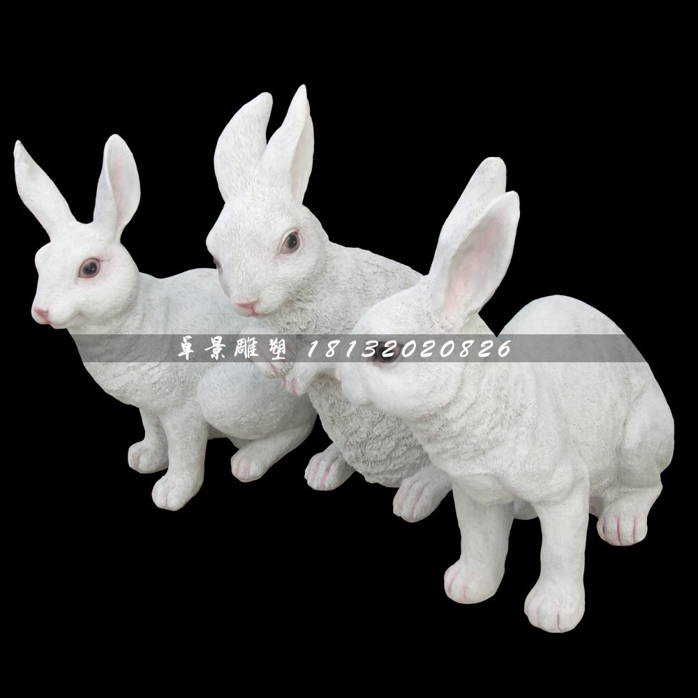 仿真小白兔,玻璃鋼動物雕塑