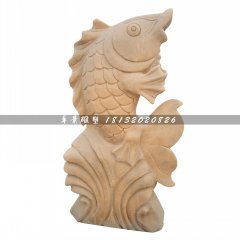 石雕魚，公園噴泉魚石雕