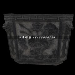 花盆石雕,青石仿古花盆