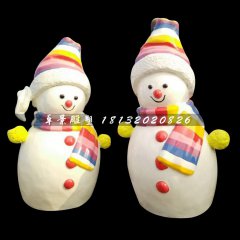 玻璃鋼雪人，卡通雪人雕塑