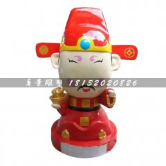 玻璃鋼卡通雕塑，卡通小財神