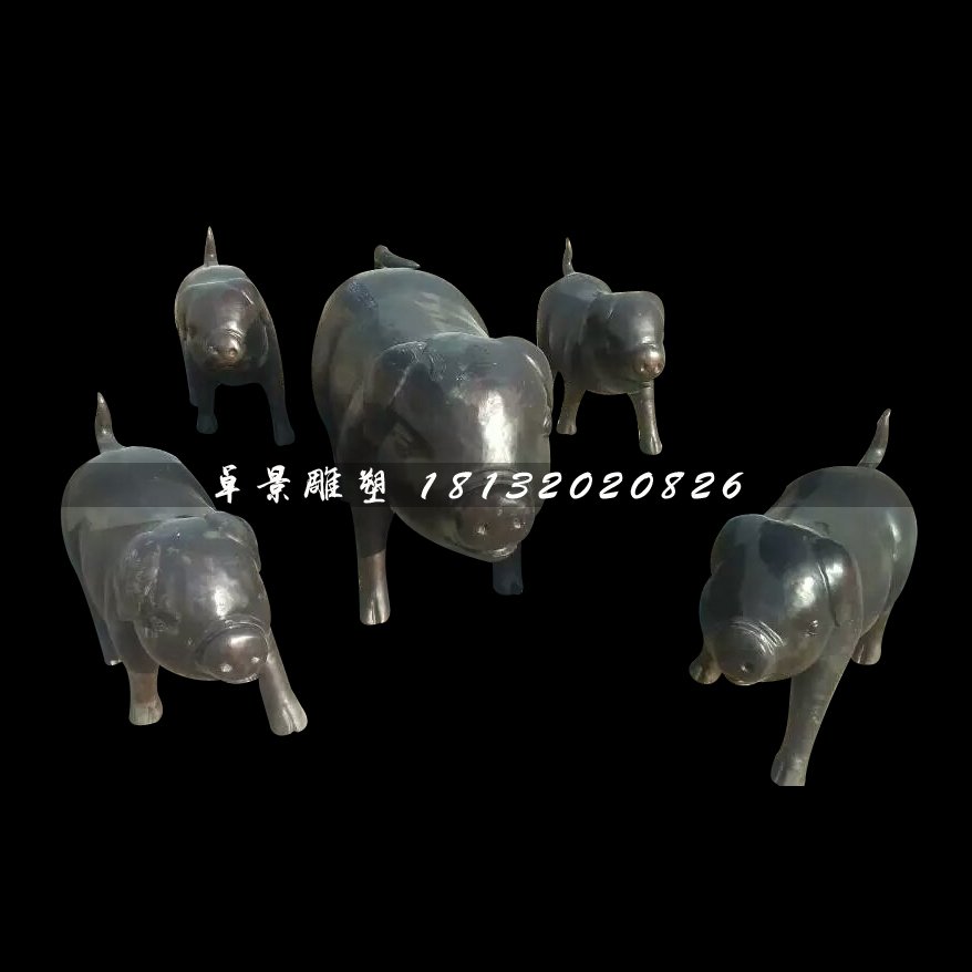 鑄銅的雕塑,小豬銅雕