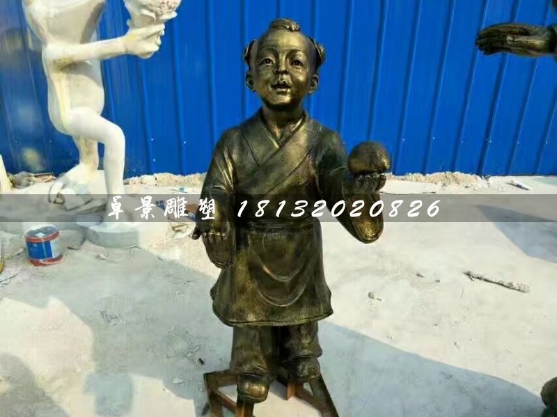 孔融讓梨雕塑,玻璃鋼仿銅人物 (4)