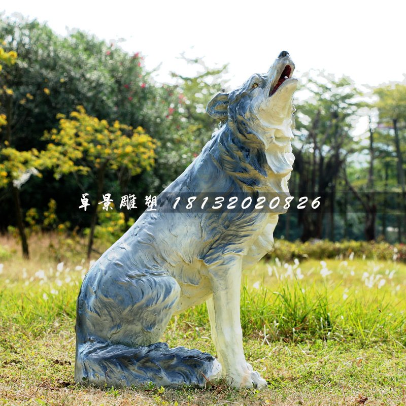 狼雕塑,玻璃鋼仿真動物雕塑 (2)