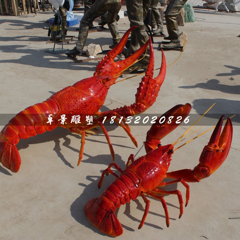 龍蝦雕塑，玻璃鋼仿真海鮮 (5)