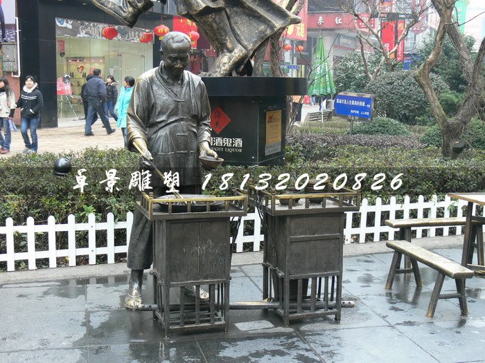 溫酒銅雕,街頭景觀銅雕