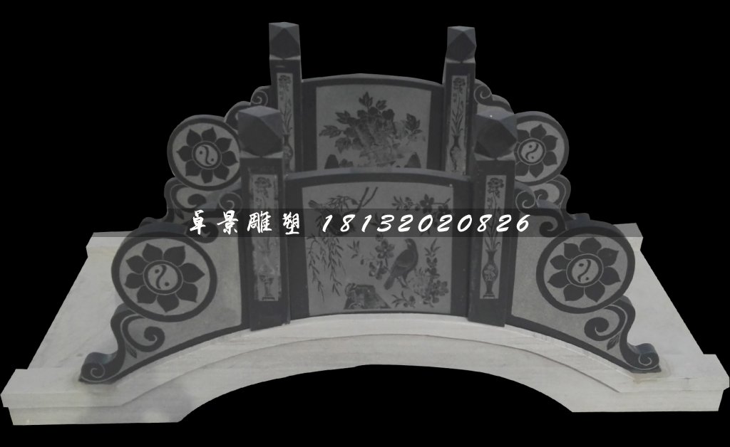 喜鵲登梅石浮雕橋,青石拱橋雕塑 (2)