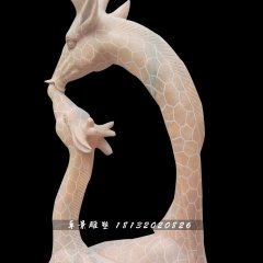 母子鹿石雕,公園親嘴鹿石雕