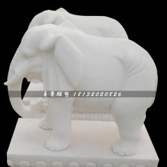 漢白玉小象,漢白玉動物石雕