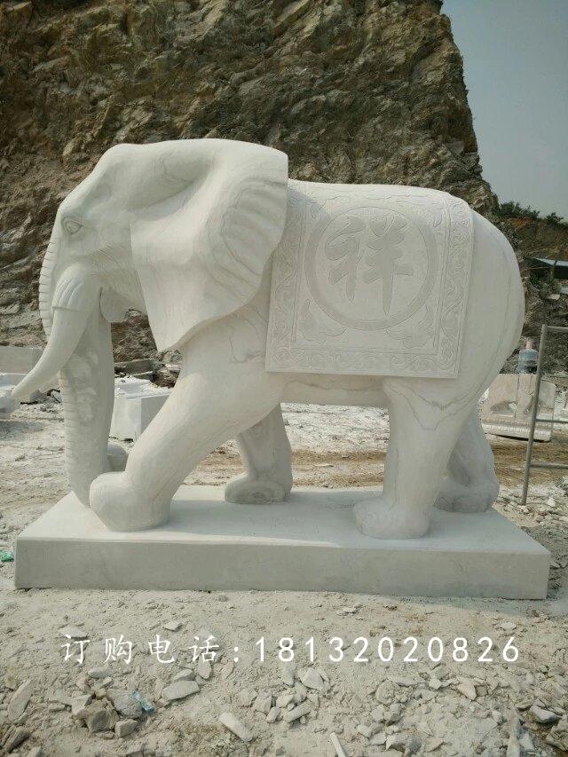 漢白玉大象石雕,吉祥如意大象 (12)