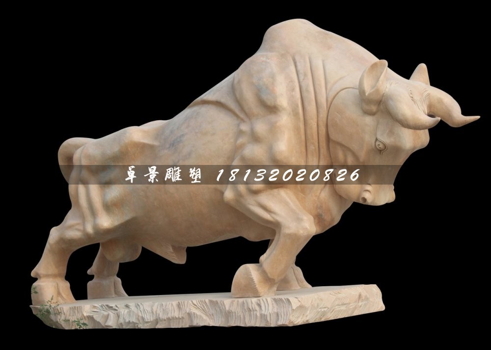 石雕牛,拓荒牛石雕,晚霞紅牛雕塑