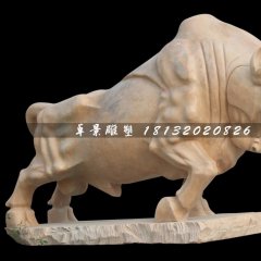 石雕牛，拓荒牛石雕，晚霞紅牛雕塑