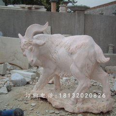石雕山羊雕塑，公園動物石雕