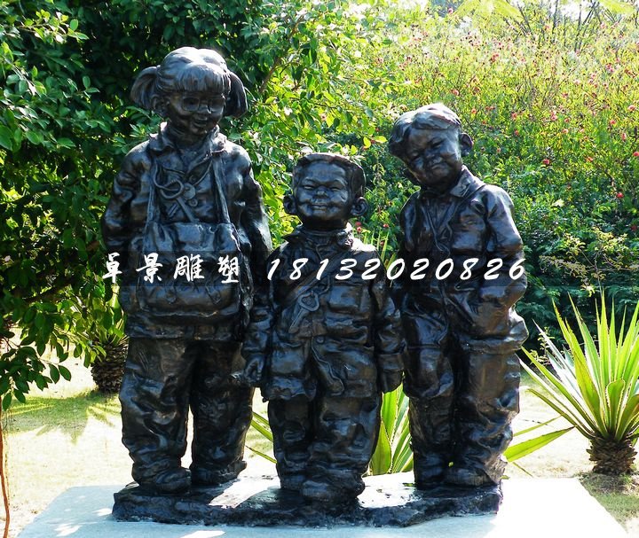 掛鑰匙的小孩銅雕,公園人物銅雕