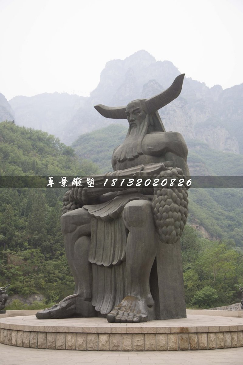 神農雕塑,神話人物銅雕