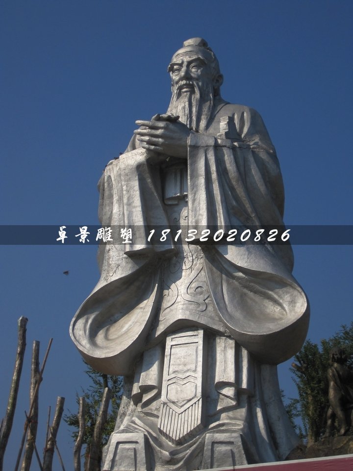 不銹鋼孔子雕塑，廣場名人雕塑