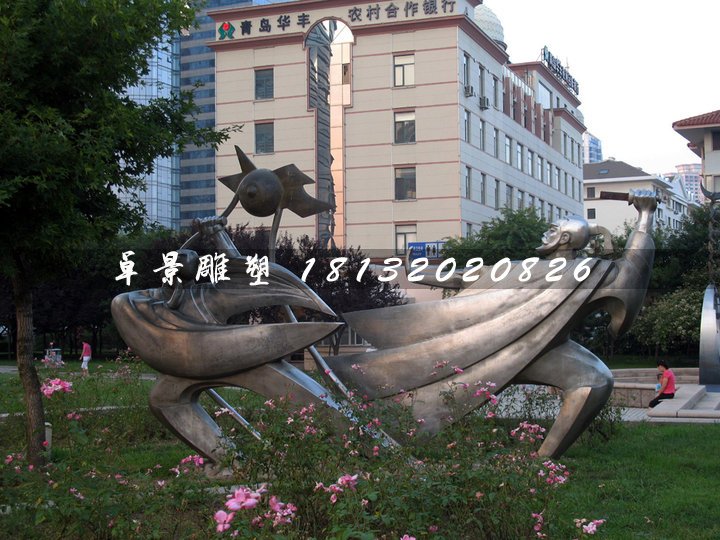 比武雕塑,不銹鋼古代人物雕塑