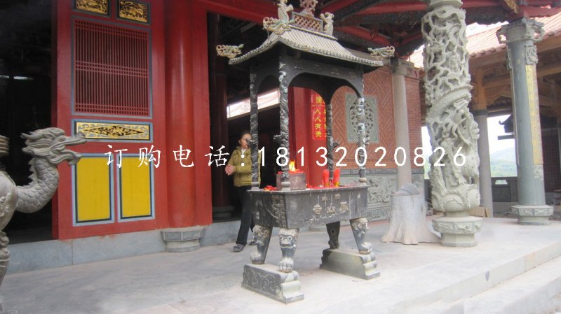 銅雕香爐,寺廟方形香爐銅雕