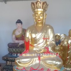 地藏王銅雕，彩繪地藏菩薩銅雕