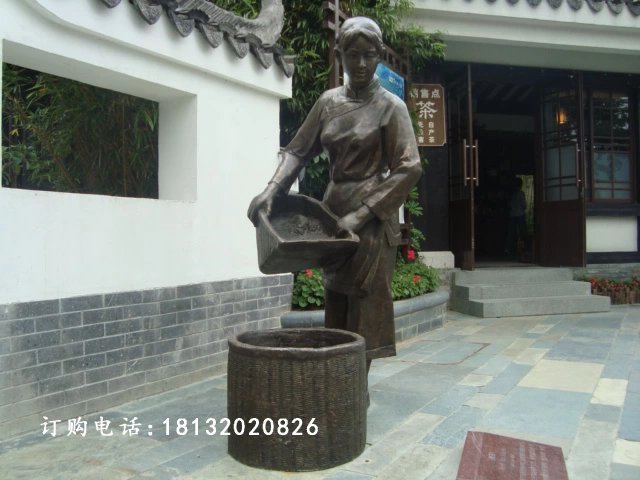 采茶銅雕,廣場采茶小品銅雕 (5)