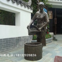 采茶銅雕，廣場采茶小品雕塑