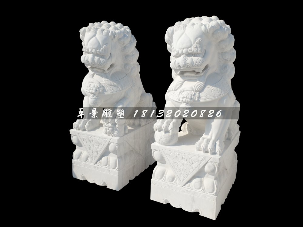 北京獅石雕，漢白玉獅子 (2)