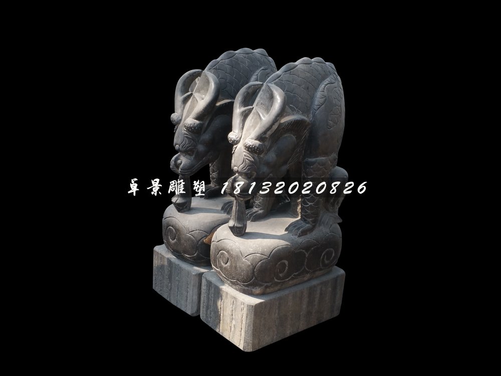 避水獸石雕,青石龍九子