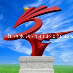 不銹鋼展翅雕塑，企業(yè)抽象雕塑