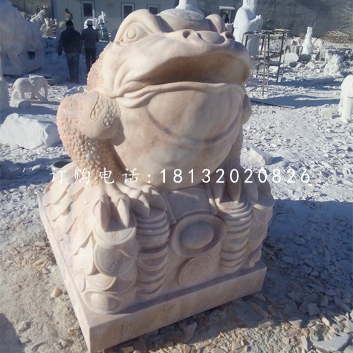 晚霞紅金蟾，招財金蟾石雕 (2)