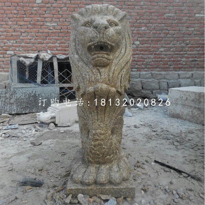 魚尾獅石雕,砂巖動(dòng)物雕塑 (2)
