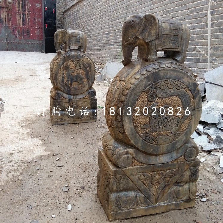 小象石門(mén)墩,門(mén)枕石