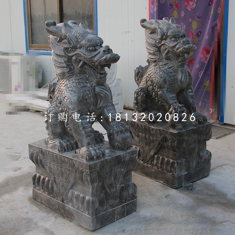 墨玉麒麟石雕,神獸石雕