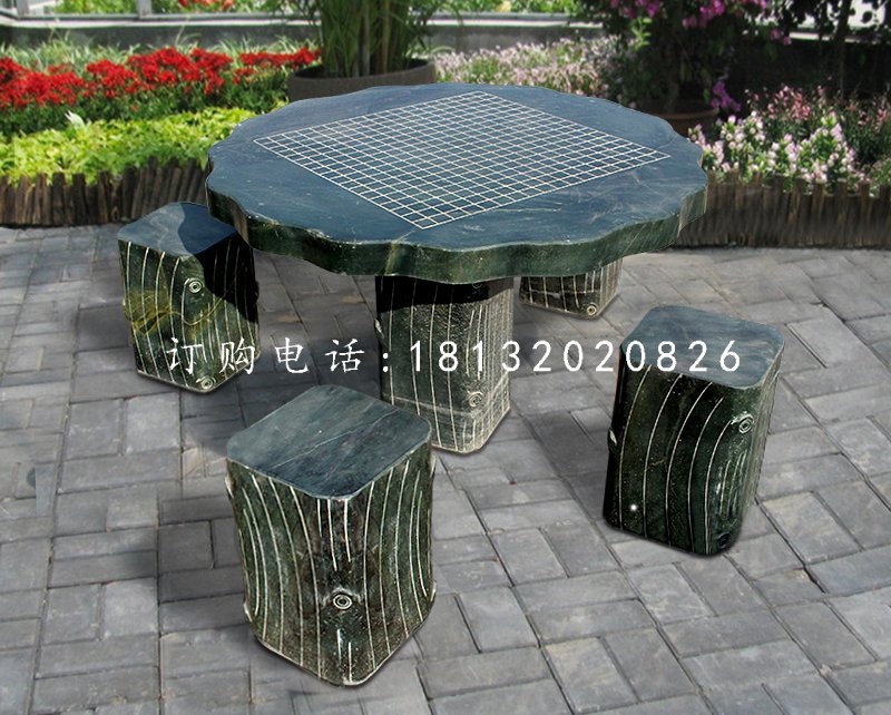 石桌椅,公園下棋桌子石雕