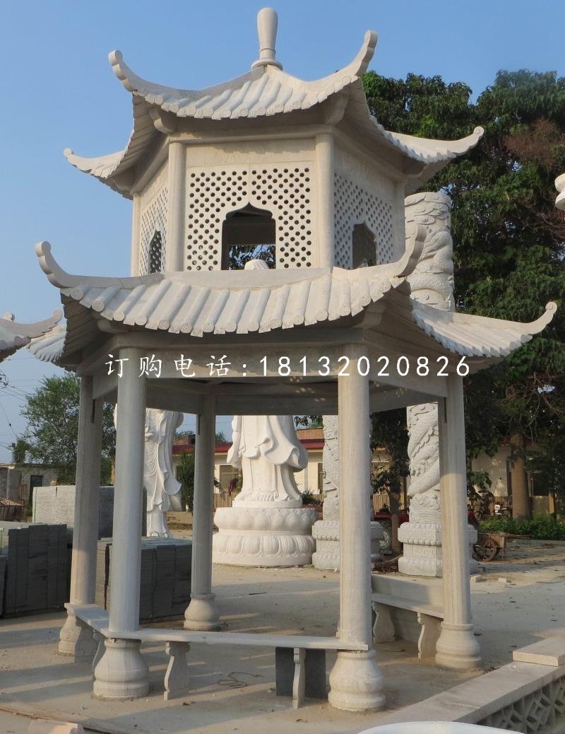 大理石涼亭,雙層涼亭石雕