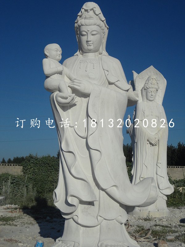 大型觀音像,漢白玉送子觀音