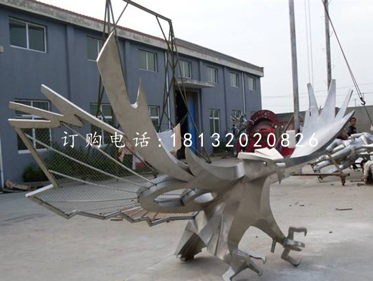 雄鷹展翅雕塑,不銹鋼抽象老鷹