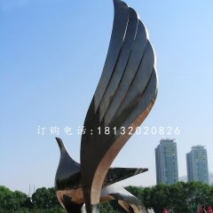 展翅鴿子雕塑，不銹鋼廣場雕塑