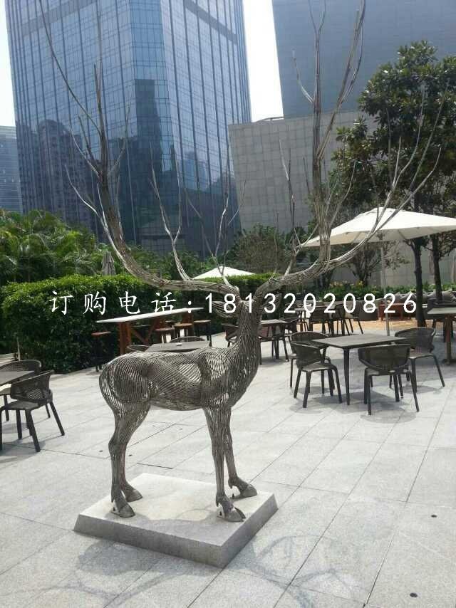 馴鹿雕塑,不銹鋼創意動物雕塑