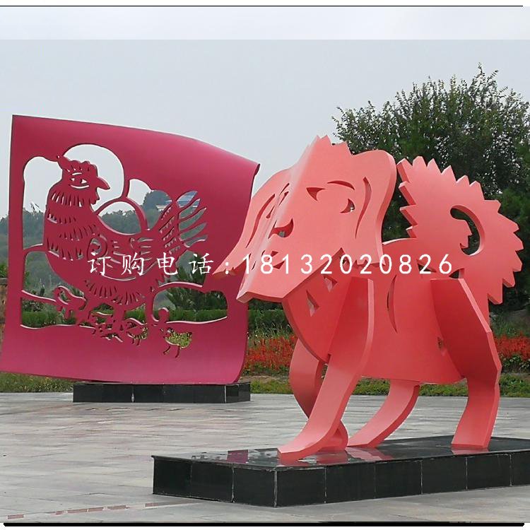 不銹鋼十二生肖,抽象動(dòng)物雕塑 (4)