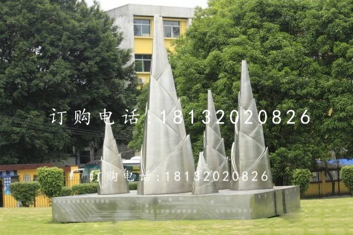 不銹鋼竹筍雕塑,公園植物雕塑