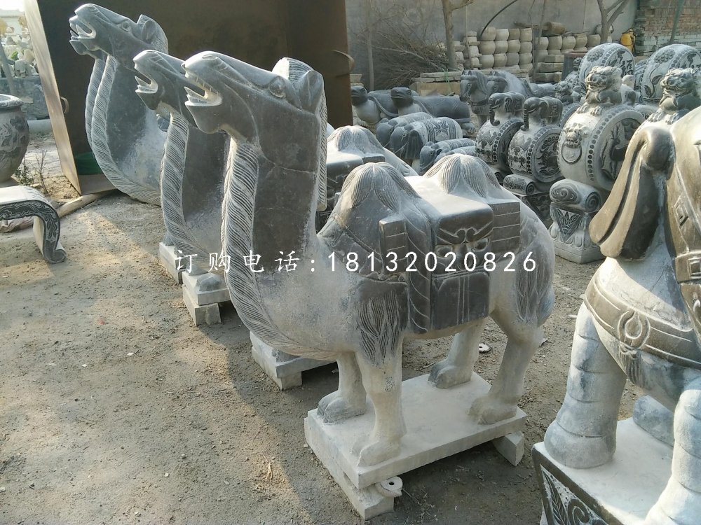 駱駝石雕,青石動物雕塑 (2)