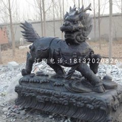 招財(cái)麒麟石雕,青石神獸