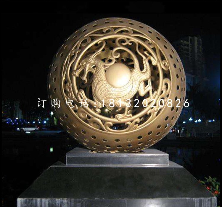 廣場鏤空球雕塑,景觀銅雕