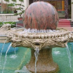 風水球噴泉石雕,小區景觀石雕