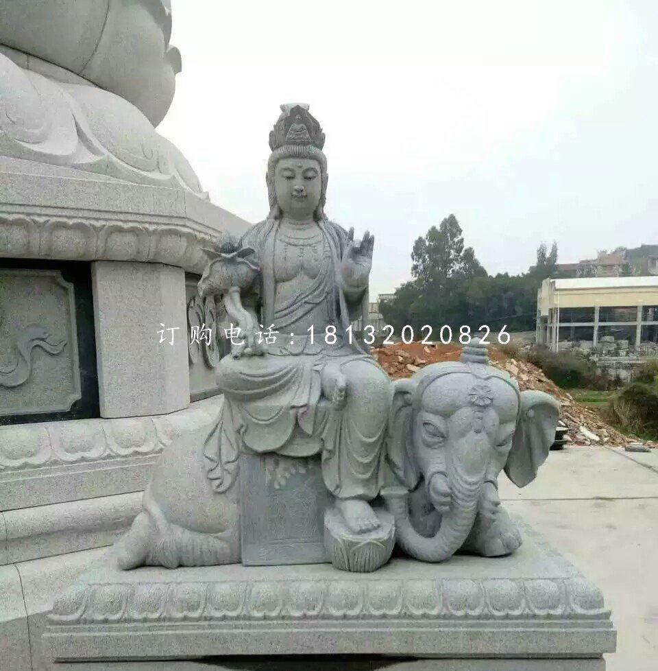 普賢菩薩石雕,青石佛像