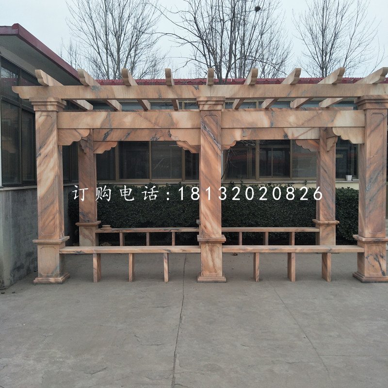 簡易石長廊,晚霞紅長廊雕塑