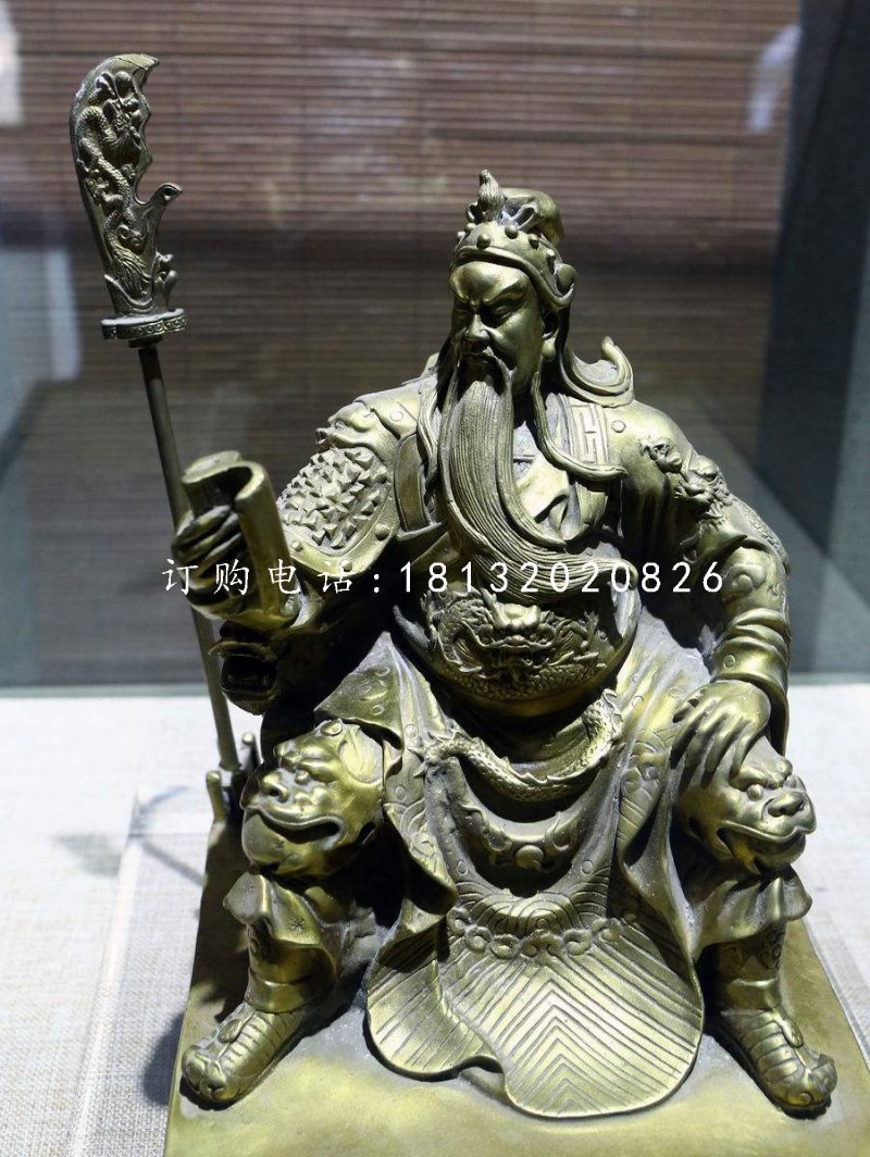 關公讀春秋銅雕,關二爺銅雕