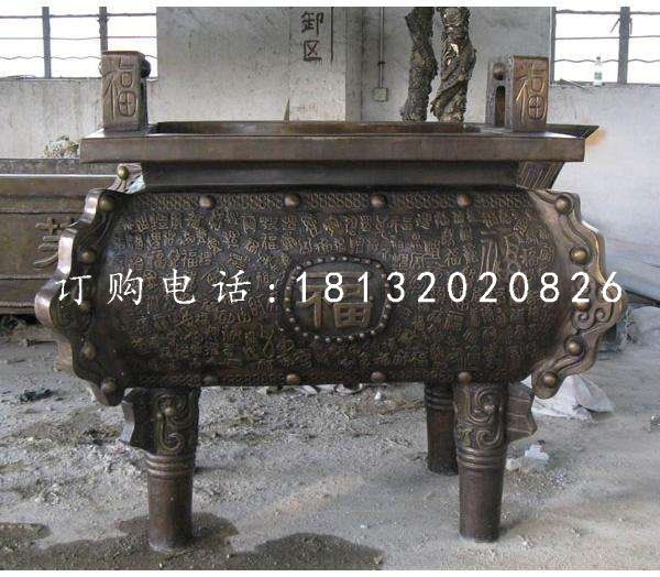 四足鼎銅雕,黃銅鼎雕塑